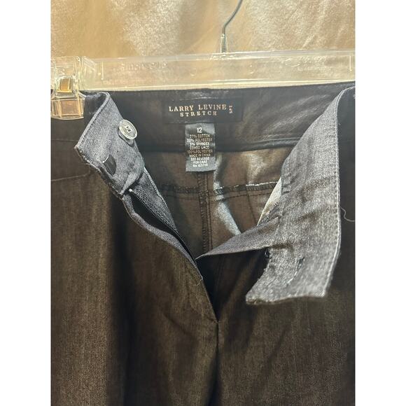 Larry Levine Stretch Ankle Trousers – Size 12 – Lace Trim Pocket + Button Hem - Picture 4 of 6